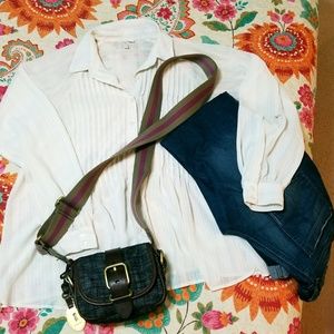 NWOT FOSSIL Long Live Vintage Demin Crossbody Bag